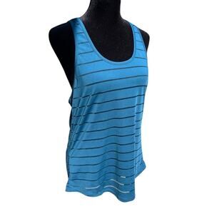 Zyia Active racer back, tank top, sheer lines, Blue color, women's size M